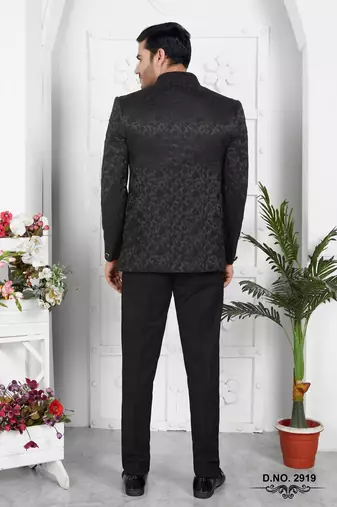 black imported jaquard silk jacket only