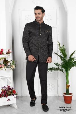 black imported jaquard silk jacket only 4