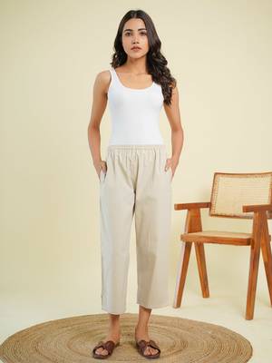 Grey cotton ankle length pant 2