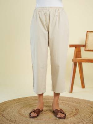 Grey cotton ankle length pant 1