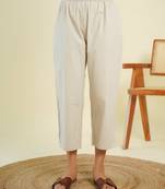 Grey cotton ankle length pant