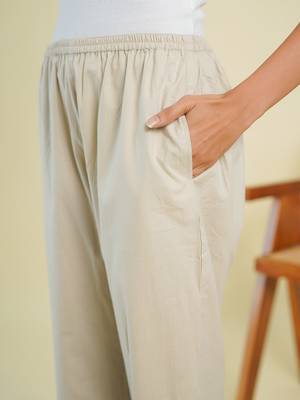 Grey cotton ankle length pant 4