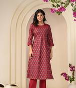 red exquisite charming kurta set