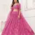 PINK NET FABRIC LAHENGA WITH SEQUINS AND THREAD EMBROIDERY WORK