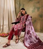 Red Printed Pure Cotton Straight Kurti Pant and Dupatta Set