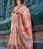 Cream Organza Silk Handloom Weaving Silk Saree With Rich Pallu atteched With Blouse