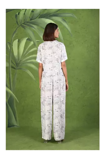 Senorita White blue grey modal half sleeve co-ord set