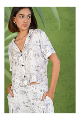Senorita White blue grey modal half sleeve co-ord set 4