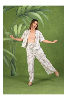 Senorita White & brown modal half sleeve co-ord set 3