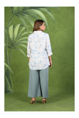 Senorita Light blue & white modal & linen cotton full sleeve co-ord set-005-wcod-ltblu-wht s 2