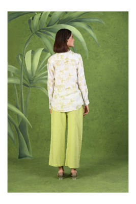 Senorita Light green & white modal & linen cotton full sleeve co-ord set 2