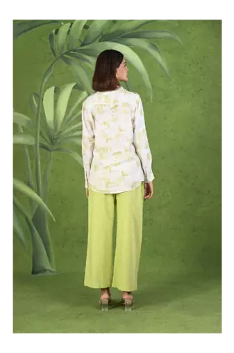 Senorita Light green & white modal & linen cotton full sleeve co-ord set