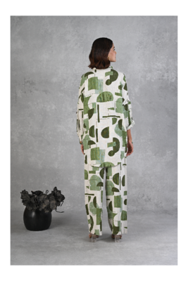 Senorita Green & white modal slub printed full sleeve co-ord set 3