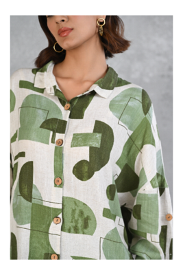 Senorita Green & white modal slub printed full sleeve co-ord set 5