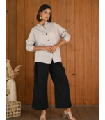 Senorita Grey & black solid linen cotton full sleeve co-ord set
