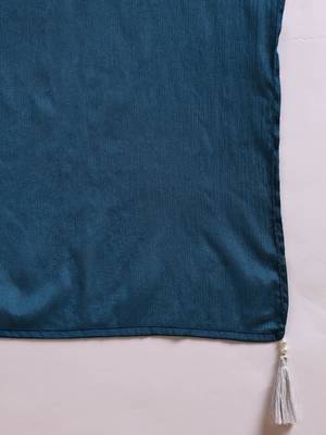 Teal Polyester Threadwork Salwar Kameez Set 6