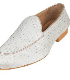Tanny shoes men's jacquard material white ethnic shoe for bridal casual party