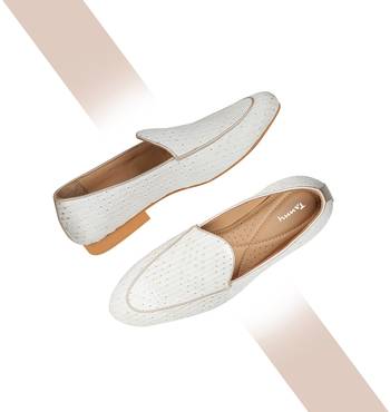 Tanny shoes men's jacquard material white ethnic shoe for bridal casual party 3