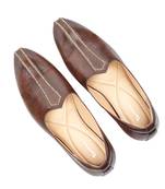 Tanny shoes men's faux leather brown zari embroidery ethnic shoe for bridal casual party