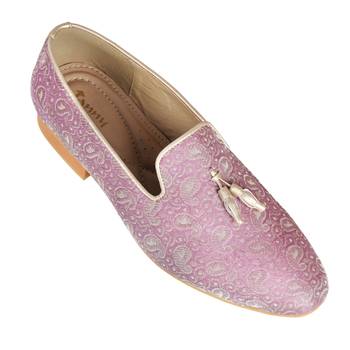 Tanny shoes men's fabric material purple ethnic shoe for bridal casual party 2