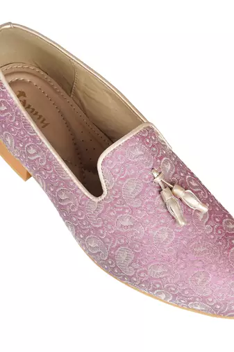 Tanny shoes men's fabric material purple ethnic shoe for bridal casual party