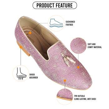 Tanny shoes men's fabric material purple ethnic shoe for bridal casual party 4