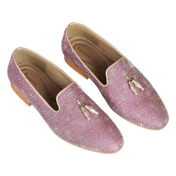 Tanny shoes men's fabric material purple ethnic shoe for bridal casual party 1
