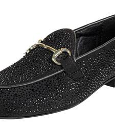 Tanny shoes men's suede material all aoaver stone work black ethnic shoe for bridal casual party