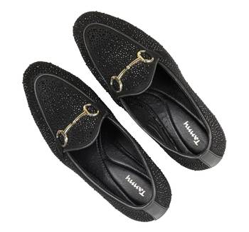 Tanny shoes men's suede material all aoaver stone work black ethnic shoe for bridal casual party 1