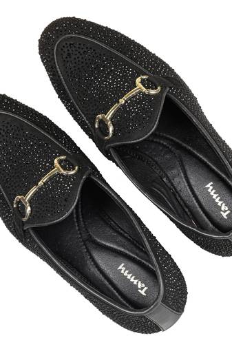 Tanny shoes men's suede material all aoaver stone work black ethnic shoe for bridal casual party