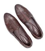 Tanny shoes men's faux leather brown embosed jutti for bridal casual party