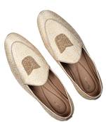 Tanny shoes men's jaquart material golden zari embroidery ethnic shoe for bridal casual party