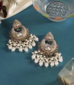 White color pakistani kundan earrings
