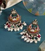 Multi color pakistani kundan earrings