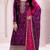Purple premium embroidered vichitra silk semi stitched salwar suit