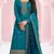 Teal blue green premium embroidered vichitra silk semi stitched salwar suit