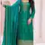 Green premium embroidered vichitra silk semi stitched salwar suit