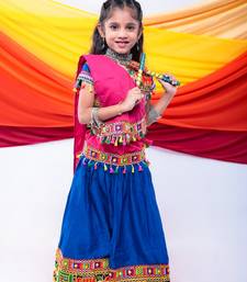 Banjara india girls kutch work embroideblue lehenga choli set with dupatta (cc1-wild) - blue