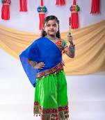 Banjara india girls kutch work embroidegreen lehenga choli set with dupatta (cc1-wild) - green