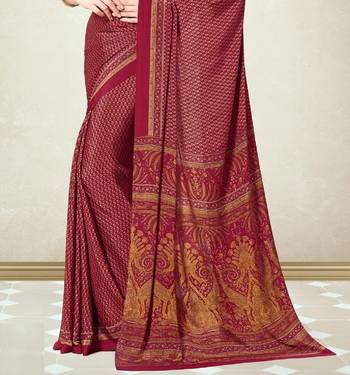 Red Polka Dots Crepe Silk Printed Saree,Sari Comes With Blouse 4