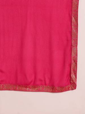 Pink woven design pure silk fancy straight trousers with dupatta 6