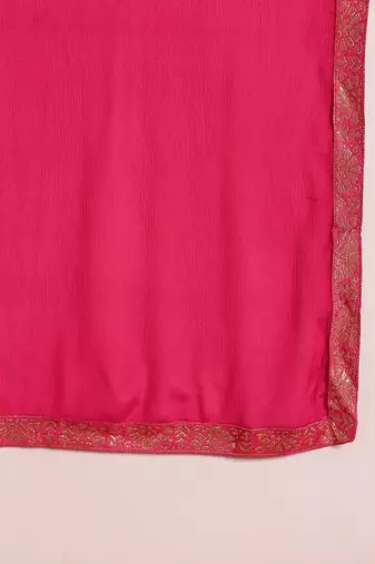 Pink woven design pure silk fancy straight trousers with dupatta