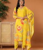  mustardmuslin hand embroidery v-neck kurta dupatta pant set