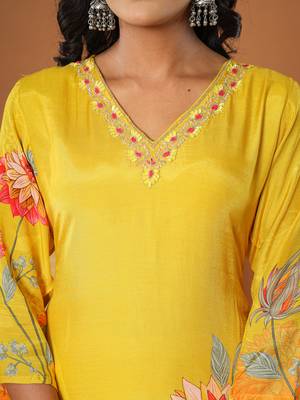  mustardmuslin hand embroidery v-neck kurta dupatta pant set 4