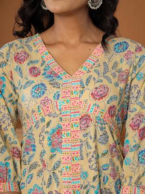  cotton yellow kurta dupatta set 4