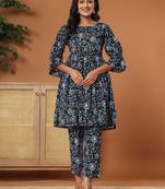  black cotton maternity peplum kurta pants set