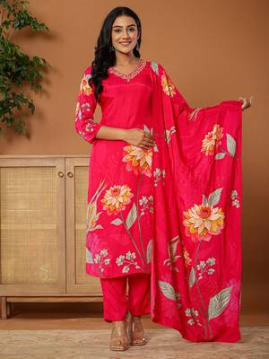  muslin pink kurta dupatta pant set 1