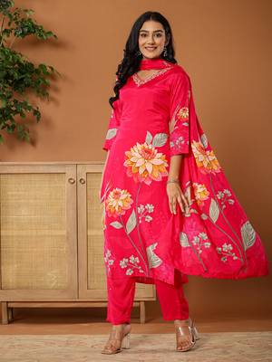  muslin pink kurta dupatta pant set 2