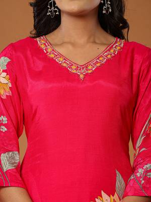  muslin pink kurta dupatta pant set 4