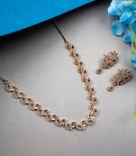 Rose gold plated sleek ad necklace set